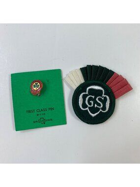 Vintage Girl Scouts First Class Pin Cockade Badge Patch for Beret Hat